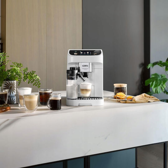 De'Longhi Magnifica Plus Αυτόματη Μηχανή Espresso 1450W Πίεσης 15bar για Cappuccino με Μύλο Άλεσης Λευκή - Image 6