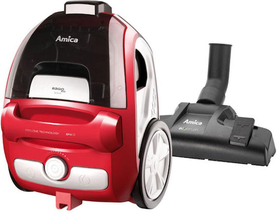 Amica Bagio VM3044 Ηλεκτρική Σκούπα 900W με Κάδο 1.5lt Κόκκινη - Image 4