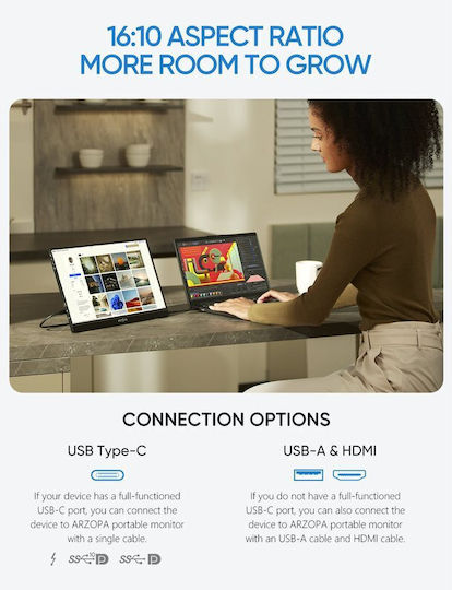 Arzopa Z1RC HDR Φορητό Monitor 16" QHD 2560x1600 - Image 4