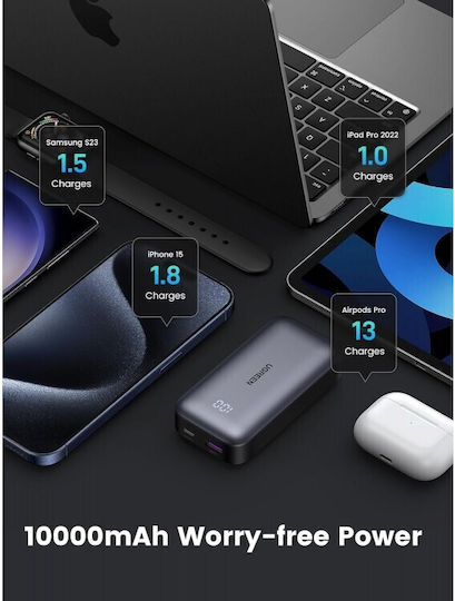 Ugreen PB502 Power Bank 10000mAh 30W με Θύρα USB-A και Θύρα USB-C Power Delivery / Quick Charge 3.0 Γκρι - Image 4