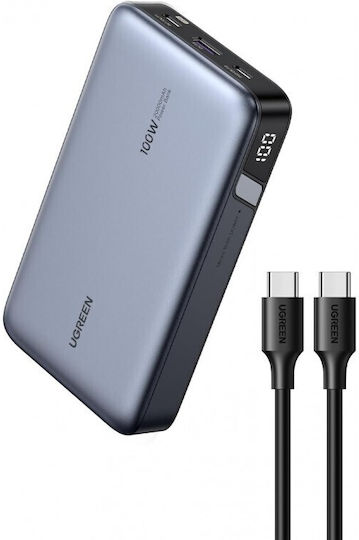 Ugreen PB720 Power Bank 20000mAh 100W με Θύρα USB-A και 2 Θύρες USB-C Power Delivery / Quick Charge 2.0 / Quick Charge 3.0 Γκρι - Image 3