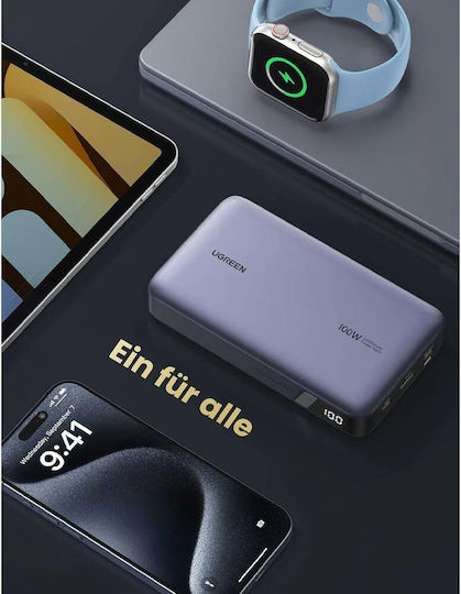 Ugreen PB720 Power Bank 20000mAh 100W με Θύρα USB-A και 2 Θύρες USB-C Power Delivery / Quick Charge 2.0 / Quick Charge 3.0 Γκρι - Image 5