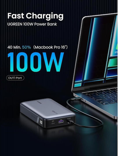 Ugreen PB720 Power Bank 20000mAh 100W με Θύρα USB-A και 2 Θύρες USB-C Power Delivery / Quick Charge 2.0 / Quick Charge 3.0 Γκρι - Image 10
