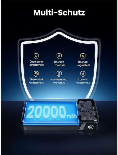 Ugreen PB720 Power Bank 20000mAh 100W με Θύρα USB-A και 2 Θύρες USB-C Power Delivery / Quick Charge 2.0 / Quick Charge 3.0 Γκρι - Image 6
