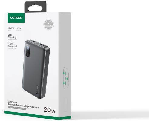 Ugreen PB312 Power Bank 20000mAh 20W με 2 Θύρες USB-A και Θύρα USB-C Μαύρο - Image 7
