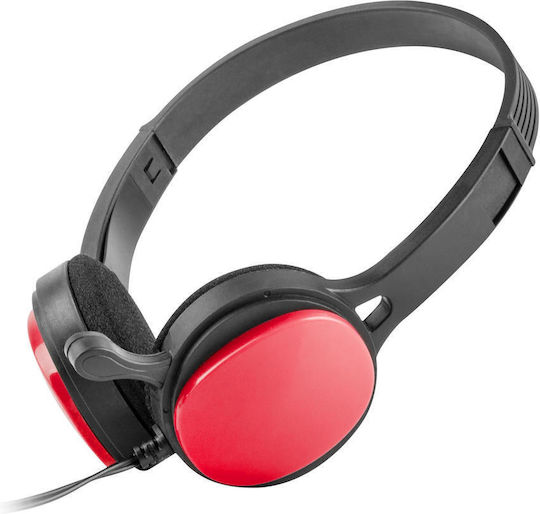 uGo USL-1222 On Ear Multimedia Ακουστικά με μικροφωνο και σύνδεση 3.5mm Jack σε Κόκκινο χρώμα - Image 4