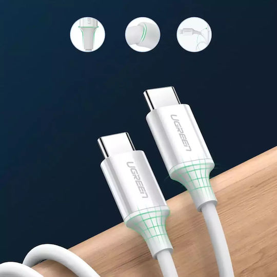 Ugreen US264 USB 2.0 Cable USB-C male - USB-C 60W Λευκό 0.5m (60517) - Image 8