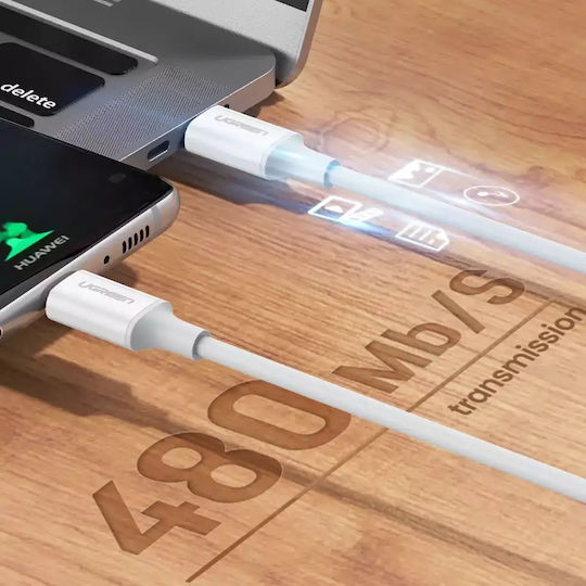 Ugreen US264 USB 2.0 Cable USB-C male - USB-C 60W Λευκό 0.5m (60517) - Image 5