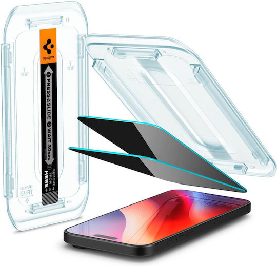 Spigen GLAS.tR EZ Fit Privacy Tempered Glass 2τμχ (iPhone 17 Pro Max / iPhone 16 Pro Max) AGL07908 - Image 6