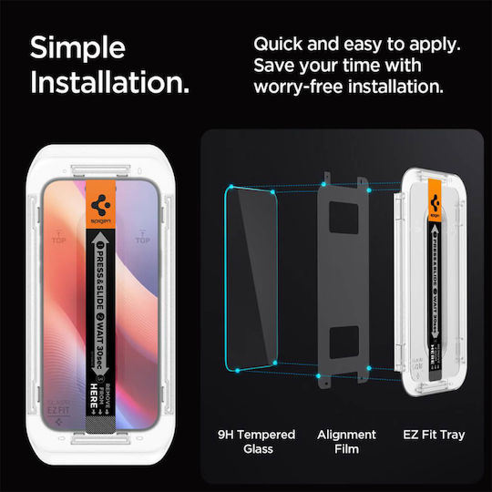 Spigen GLAS.tR EZ Fit Privacy Tempered Glass 2τμχ (iPhone 17 Pro Max / iPhone 16 Pro Max) AGL07908 - Image 11
