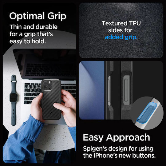 Spigen Core Armor Back Cover Σιλικόνης 1.2mm Μαύρο (iPhone 16 Pro) ACS08157 - Image 9