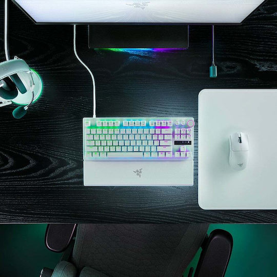 Razer Huntsman V3 Pro Tenkeyless Οπτικό Gaming Πληκτρολόγιο Tenkeyless με Razer Analog Optical Gen-2 διακόπτες και RGB φωτισμό (Αγγλικό US) Λευκό - Image 4