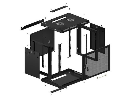 Lanberg Επιτοίχια Καμπίνα Rack 9U Μαύρο WF01-6409-23B - Image 5