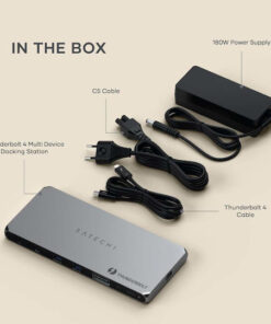 Alternative view of Satechi Thunderbolt 4 Docking Station με PD Ethernet και σύνδεση 2 Οθονών Γκρι (ST-DT4MDM-EU-EU)