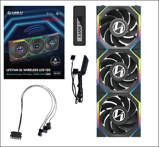 Lian Li UNIFAN SL Wireless LCD Reverse (Include Controller) Case Fan 120mm με RGB Φωτισμό 3τμχ - Image 8