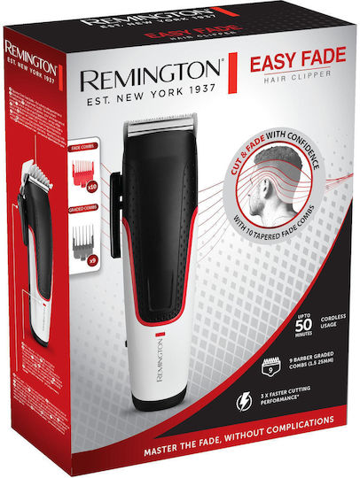 Remington Επαναφορτιζόμενη Κουρευτική Μηχανή Μαύρο/Λευκό HC500 - Image 4