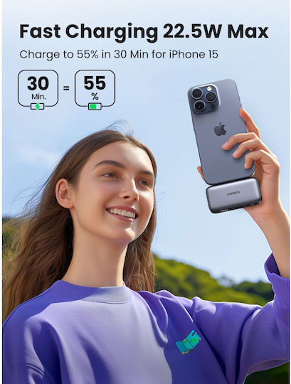 Ugreen PB503 Power Bank 5000mAh 20W Power Delivery Γκρι - Image 10