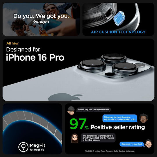 Spigen Ultra Hybrid MagFit Back Cover Πλαστικό 1.2mm Graphite (iPhone 16 Pro) ACS08130 - Image 8