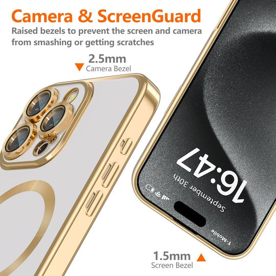 Tech-Protect Magflex Back Cover Tempered Glass Shiny Gold (iPhone 16 Pro) 123494 - Image 4
