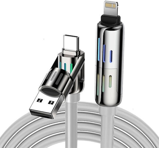 BlitzWolf Regular USB to Type-C / Lightning Cable Γκρι 1.2m (640H82) - Image 2