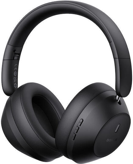Baseus Bass 30 Max Ασύρματα / Ενσύρματα On Ear Ακουστικά με 50 ώρες Λειτουργίας και Quick Charge Μαύρα
