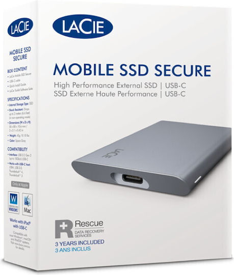 Lacie Mobile SSD Secure Space Gray USB 3.2 1TB 2.5" Γκρι - Image 4