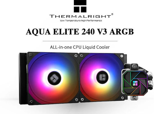 Thermalright Aqua Elite 240 (v3) Υδρόψυξη Επεξεργαστή Διπλού Ανεμιστήρα 120mm για Socket 1700/1200/115x με ARGB Φωτισμό - Image 7