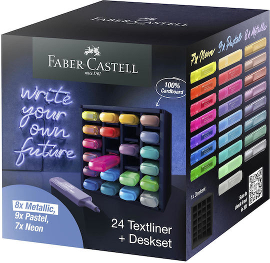 Faber-Castell Textliner Μαρκαδόροι Υπογράμμισης Πολύχρωμο Σετ 24 χρώματα - Image 2