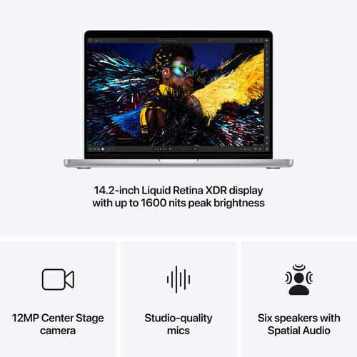 Apple MacBook Pro 14" (2024) 14.2" Retina Display 120Hz (M4-10-core/16GB/512GB SSD/10-Core GPU) Silver (International English Keyboard) - Image 4