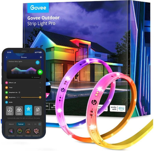 Govee Αδιάβροχη Smart Ταινία LED Wi-Fi RGBW Φως 10m με Τροφοδοτικό H70A13D1 - Image 2