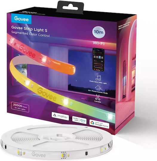 Govee Smart Ταινία LED Wi-Fi RGB Φως 10m με Τροφοδοτικό H612CCD1