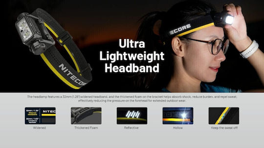 NiteCore Επαναφορτιζόμενος Φακός Κεφαλής LED IP68 με Μέγιστη Φωτεινότητα 1700lm NU45 - Image 6