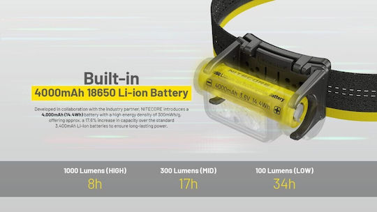 NiteCore Επαναφορτιζόμενος Φακός Κεφαλής LED IP68 με Μέγιστη Φωτεινότητα 1700lm NU45 - Image 10