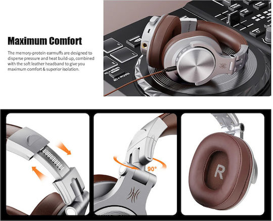 OneOdio Fusion A70 Ασύρματα / Ενσύρματα Over Ear Ακουστικά με 72 ώρες Λειτουργίας Καφέ - Image 12