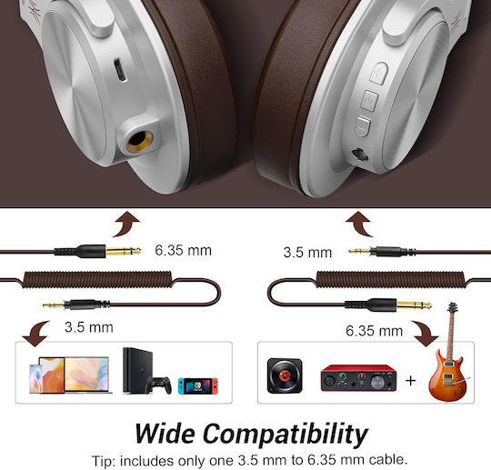 OneOdio Fusion A70 Ασύρματα / Ενσύρματα Over Ear Ακουστικά με 72 ώρες Λειτουργίας Καφέ - Image 8