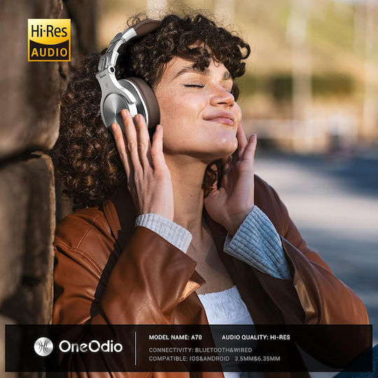 OneOdio Fusion A70 Ασύρματα / Ενσύρματα Over Ear Ακουστικά με 72 ώρες Λειτουργίας Καφέ - Image 3