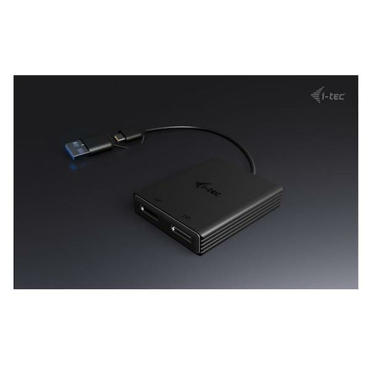 i-tec USB-A / USB-C Docking Station με DisplayPort 4K και σύνδεση 2 Οθονών Μαύρο (CADUAL4KDP) - Image 2