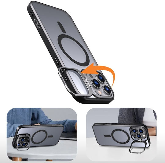 Tech-Protect Magstand MagSafe Back Cover Tempered Glass Μαύρο (iPhone 16 Pro) - Image 4