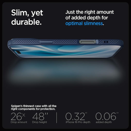 Spigen Liquid Air Back Cover Σιλικόνης 0.3mm Navy Μπλε (iPhone 16 Pro) ACS08118 - Image 8
