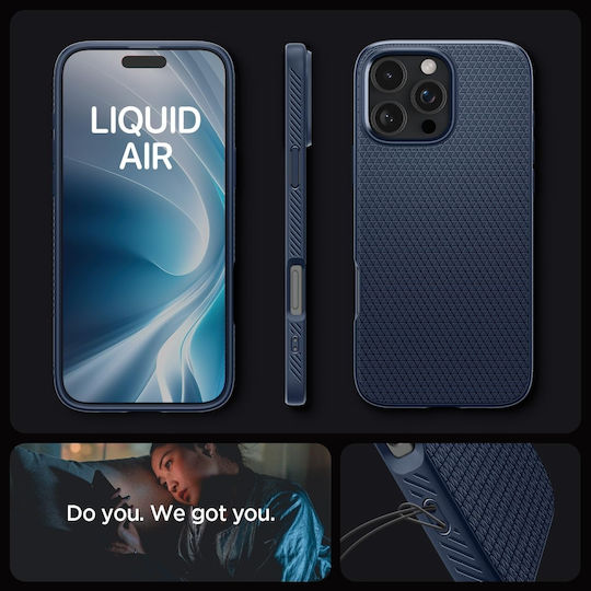 Spigen Liquid Air Back Cover Σιλικόνης 0.3mm Navy Μπλε (iPhone 16 Pro) ACS08118 - Image 9