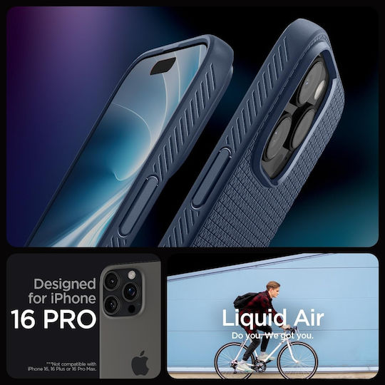 Spigen Liquid Air Back Cover Σιλικόνης 0.3mm Navy Μπλε (iPhone 16 Pro) ACS08118 - Image 10