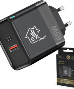 Extralink Φορτιστής Χωρίς Καλώδιο GaN με Θύρα USB-A και Θύρα USB-C 65W Μαύρος (Smart Life)