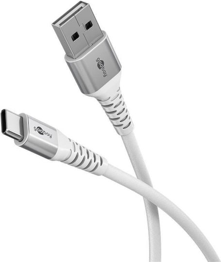 Goobay USB 2.0 Cable USB-C male - USB-A 60W Λευκό 1m (74530)
