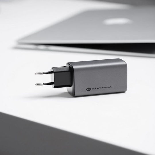 Forcell Φορτιστής Χωρίς Καλώδιο με Θύρα USB-A και 2 Θύρες USB-C 65W Power Delivery / Quick Charge 4.0 Γκρι - Image 5
