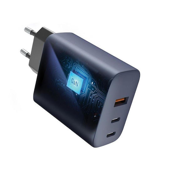 Forcell Φορτιστής Χωρίς Καλώδιο με Θύρα USB-A και 2 Θύρες USB-C 65W Power Delivery / Quick Charge 4.0 Γκρι - Image 4