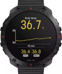 Polar Grit X2 Pro Stainless Steel 49mm Αδιάβροχο Smartwatch με Παλμογράφο (S/L Black Silicone Strap)