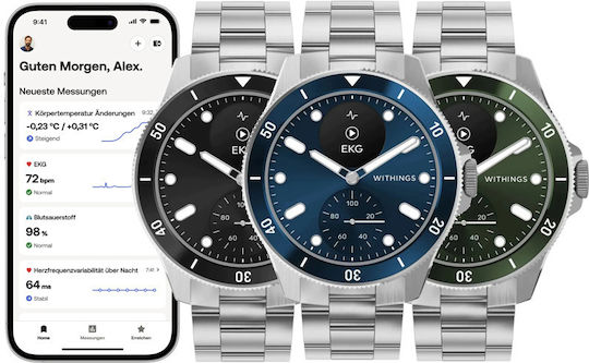 Withings Scanwatch Nova Stainless Steel 42mm Αδιάβροχο με Παλμογράφο (Black) - Image 3