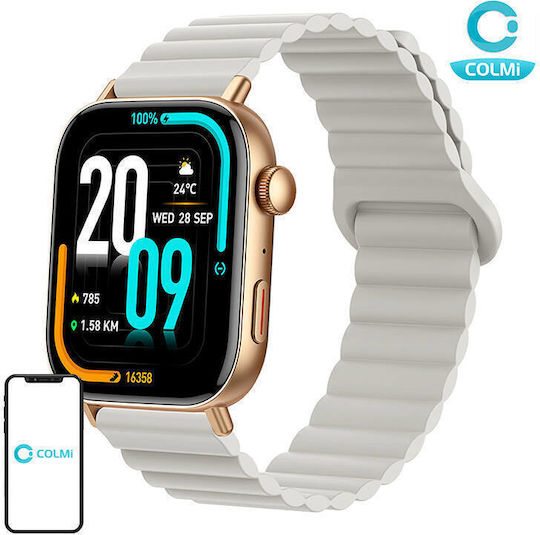 Colmi C8 Max Smartwatch με Παλμογράφο (Magnetic Bracelet Gold) - Image 4