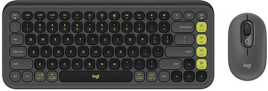 Logitech Pop Icon Combo Ασύρματο Bluetooth Πληκτρολόγιο Αγγλικό US Γραφίτης/Πράσινο
