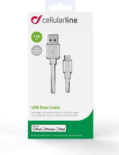 Cellular Line Regular USB to Lightning Cable Λευκό 1m (USBDATACMFIIPH5W) - Image 4